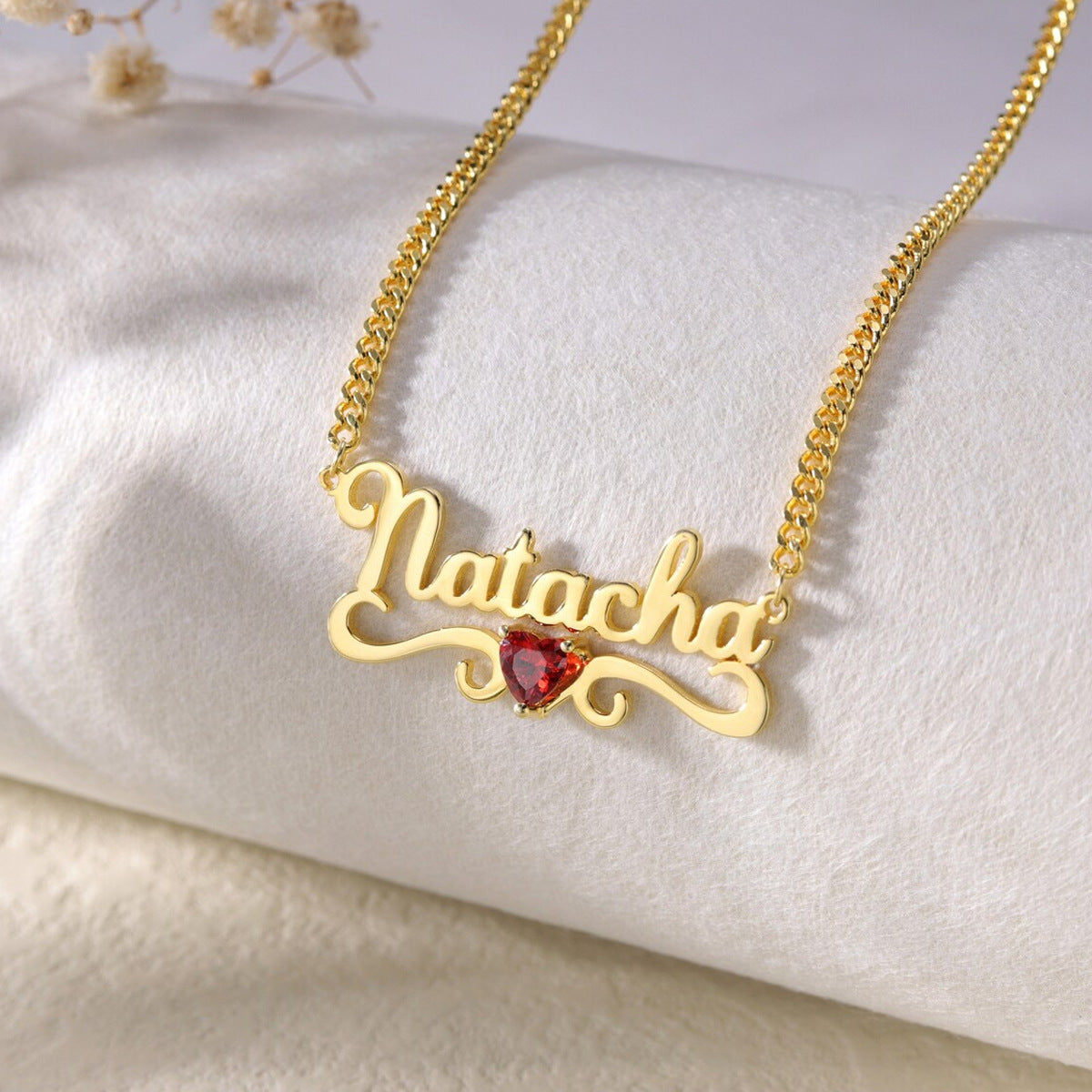 Custom Zircon Engraved Necklace