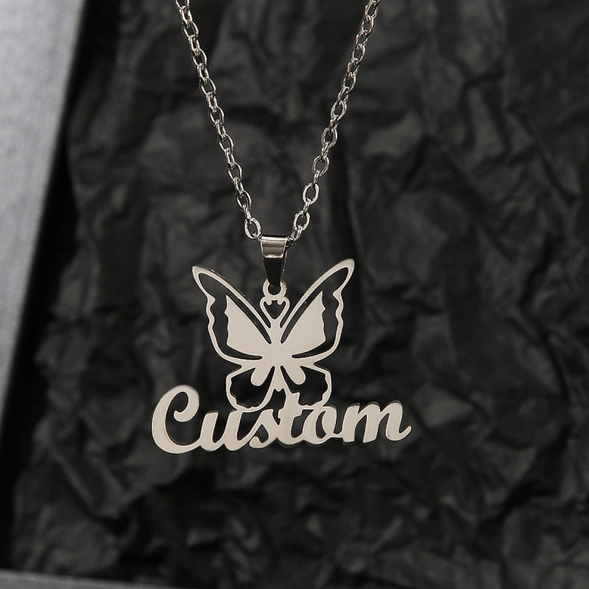 Custom Engraved Butterfly Necklace