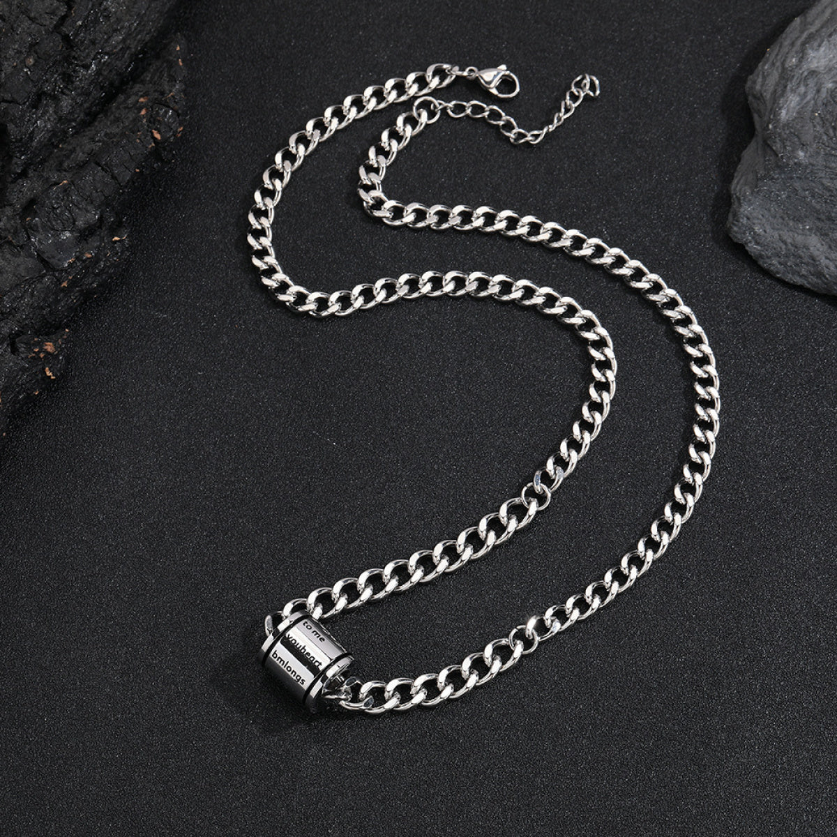 Custom Engraved Cylinder Necklace