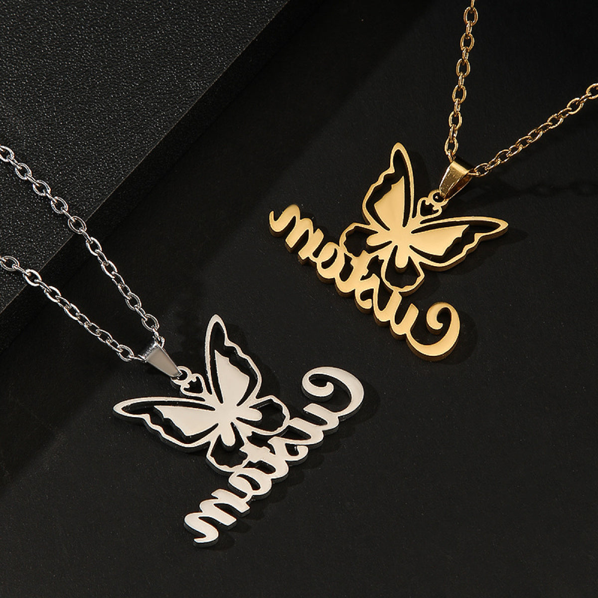 Custom Engraved Butterfly Necklace