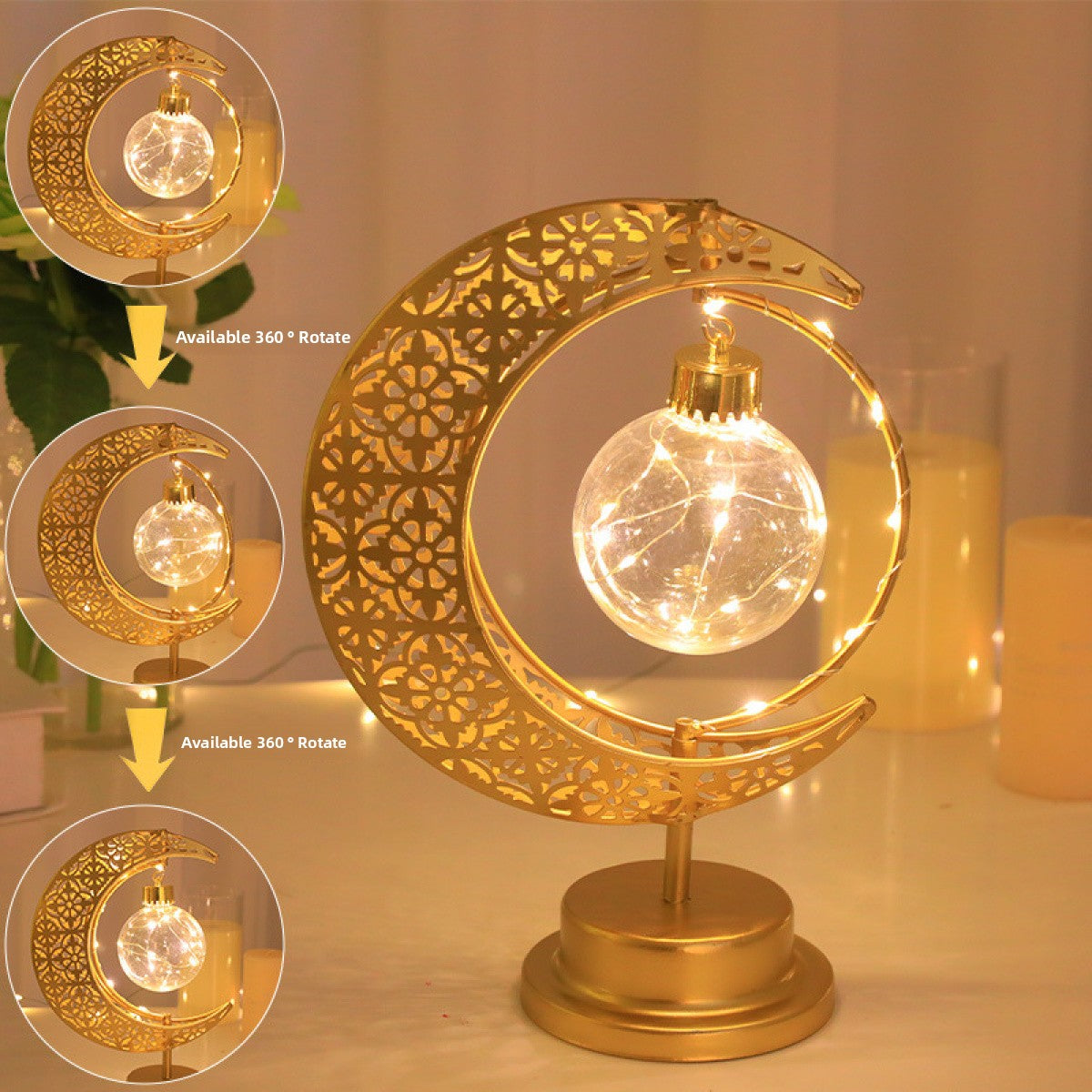 Rotating Moon Table Lamp